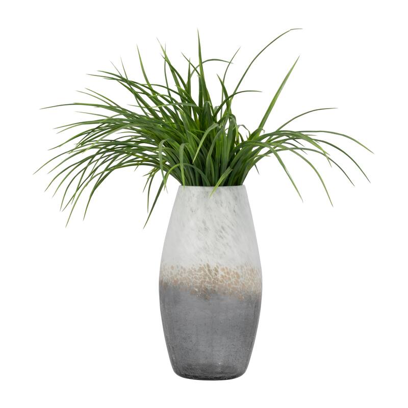Sagebrook Home Glass Multi Round Crackle Vase