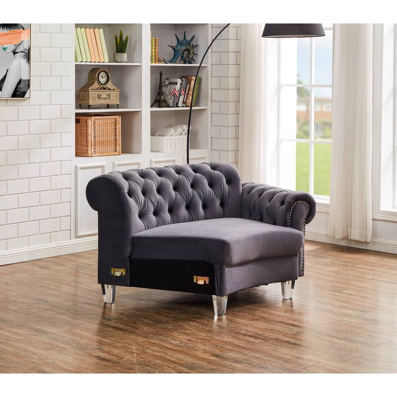 Mousseau 138.6" Velvet Symmetrical Modular Sectional