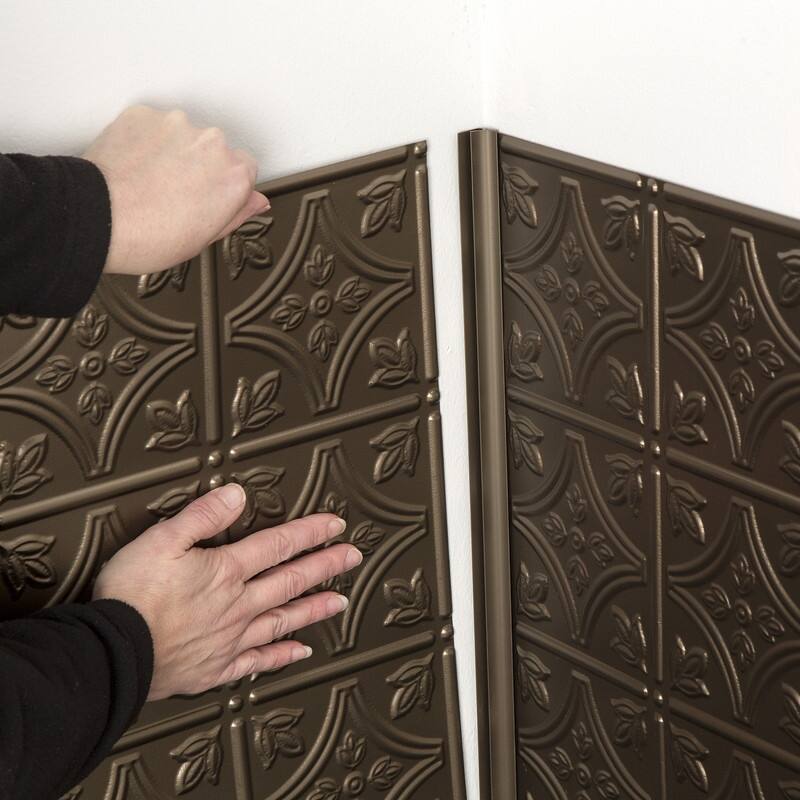 FASÄDE 47 in. Decorative Vinyl Inside Corner Trim Argent Bronze (5 Pack) - 5 Pack