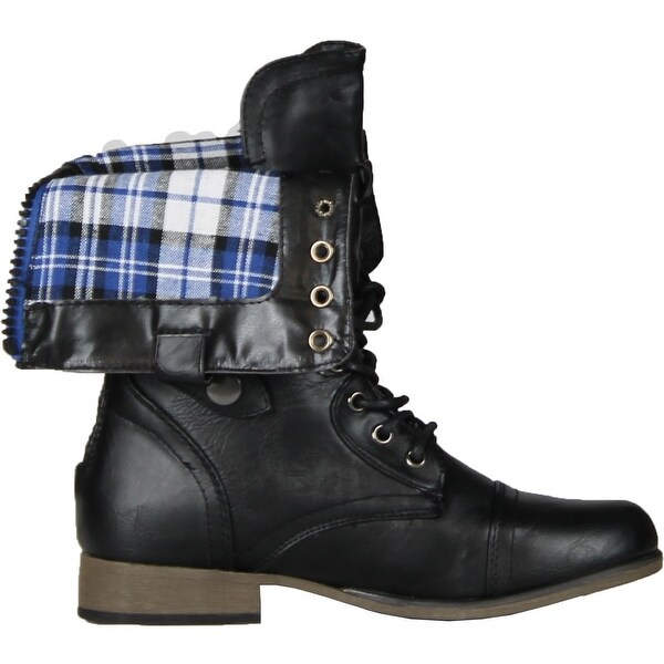 women's fold down combat boots