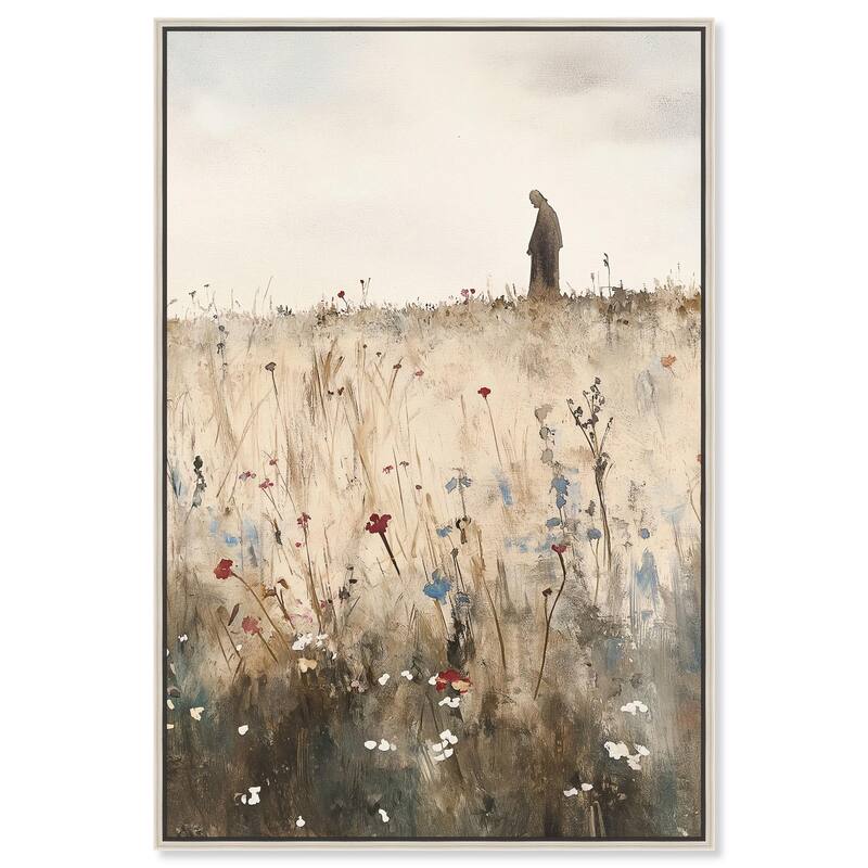 Ambling Monk Canvas by Art Remedy - Silver - 36" x 54"