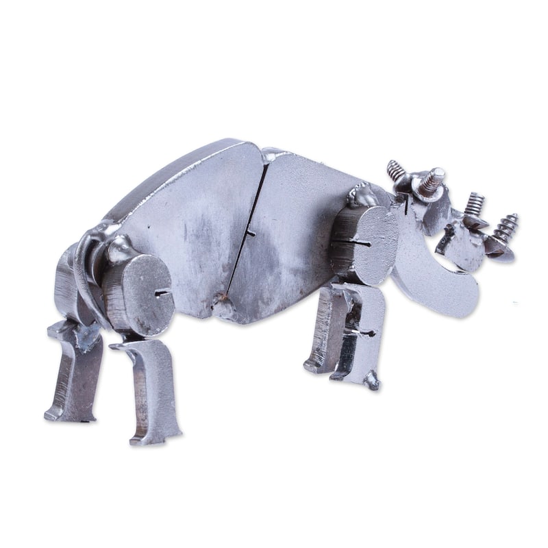 Novica Handmade Wild Strength Recycled Scrap Metal Statuette