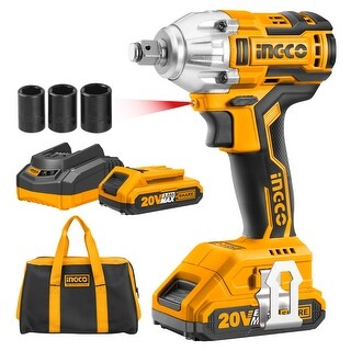 INGCO 20V Cordless Impact Drill Set, Power Tool Combo Kits Brushless Drill Driver Set - Multi