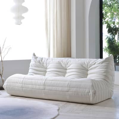 Teddy Fabric Upholstery Lounge Floor Couch,Lazy Sofa for Living Room