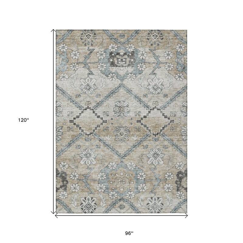 HomeRoots Floral Transitional Rectangle Outdoor Rug