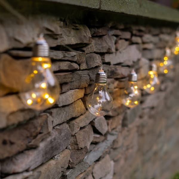 early edison solar powered led patio bulb string lights 2 pack 2 pack overstock 26855031