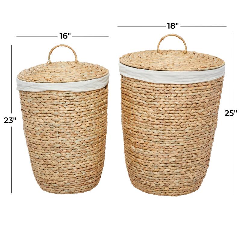 Brown Sea Grass Traditional Storage Basket (Set of 2)