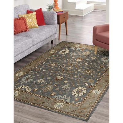 Dark Gray Traditional Oriental Oushak Area Rug - Elegant and Timeless Design - 8' x 10'