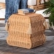 preview thumbnail 2 of 5, Noura Natural Rattan Footstool with Tassel Accents