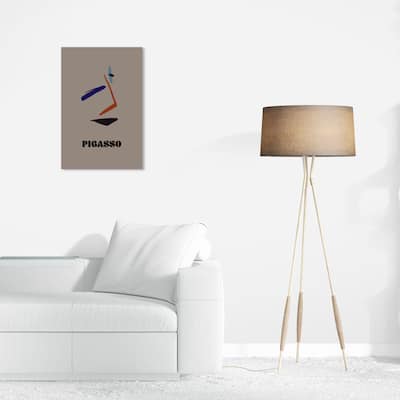 Wynwood Studio Canvas Typography and Quotes Pablo Picasso Summary Gray and Modern & Contemporary Wall Art Canvas Print