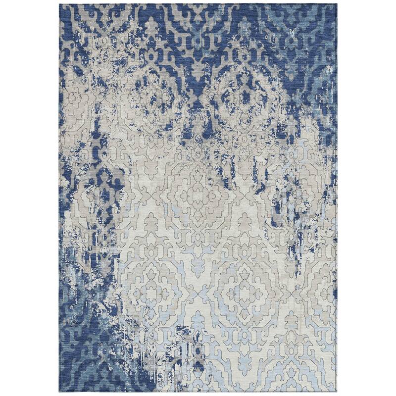 HomeRoots Medallion Transitional Rectangle Outdoor Rug