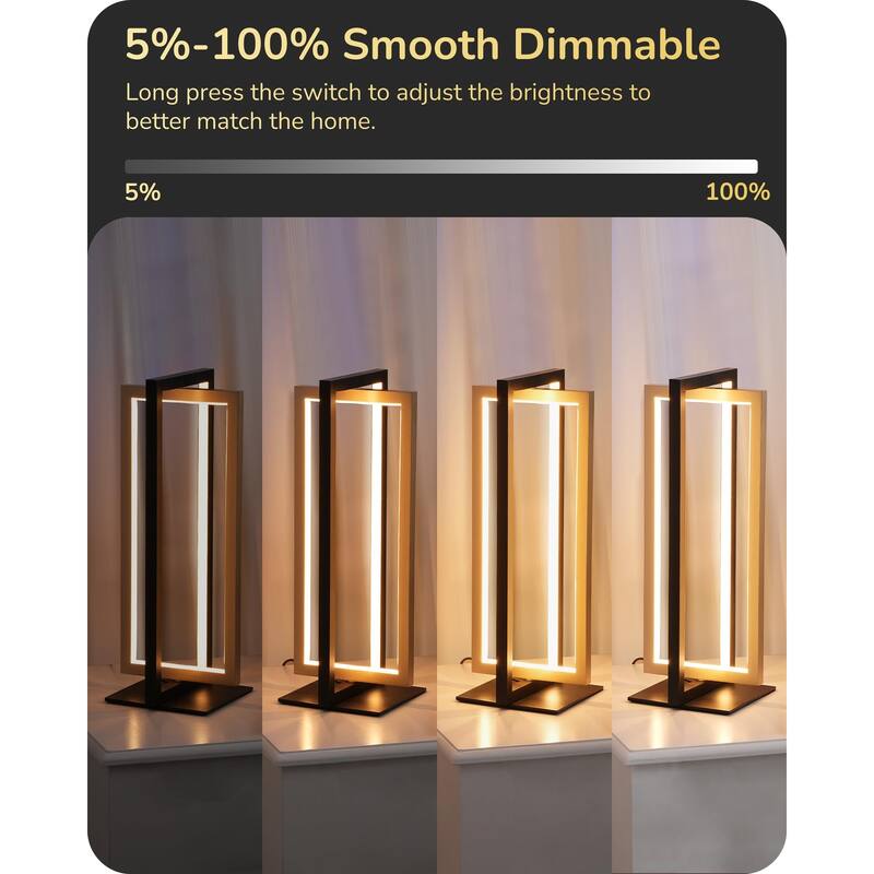 LED Table Lamp, 3 Color Temperatures Bedside Lamp (3000K 4500K 6000K), 750LM Touch Stepless Dimmable Nightstand Lamp