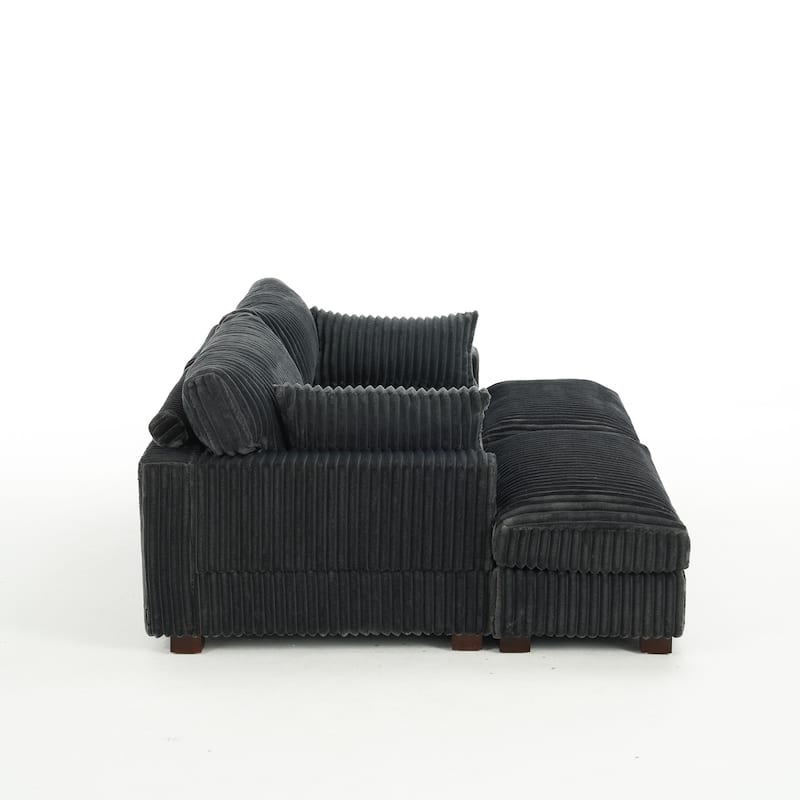 Oversized U-shaped Plush Modular Sectional Sofa Set