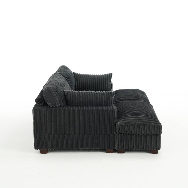 Plush Cloud Couch Modular Sectional Sofa with Ottoman