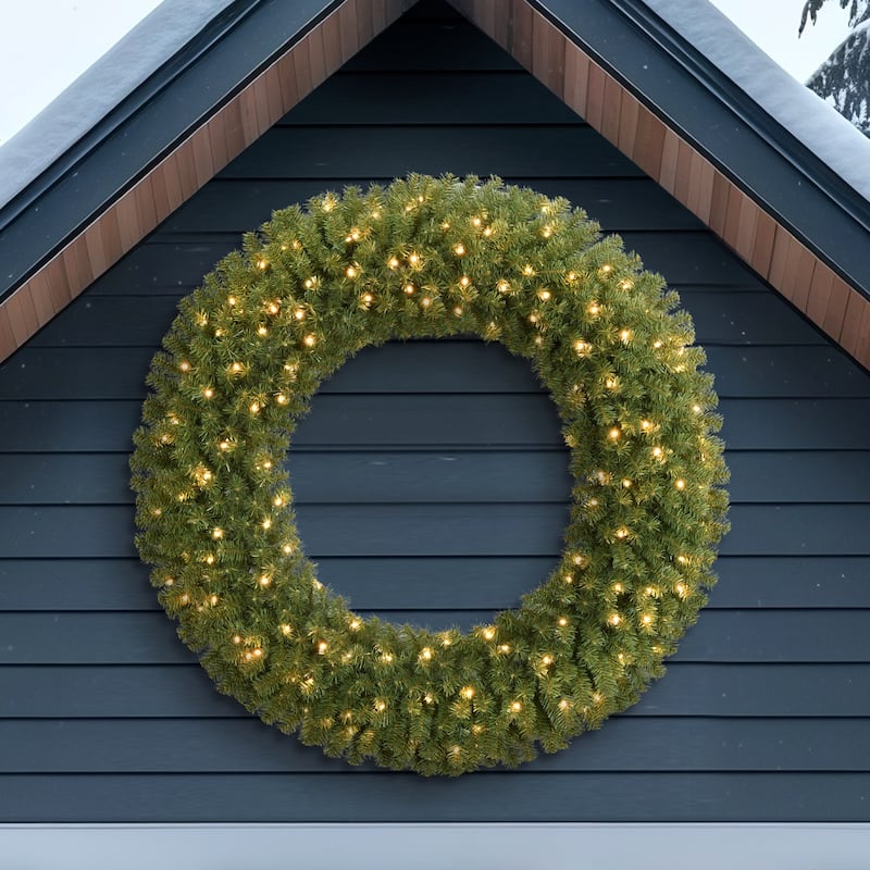 Puleo International 48" Pre-Lit Artificial Utah Spruce Wreath with 150 Warm White LED Lights