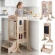 preview thumbnail 1 of 8, Gymax Foldable Toddler Step Stool Wooden Kitchen Standing Tower w/ - Natural Natural