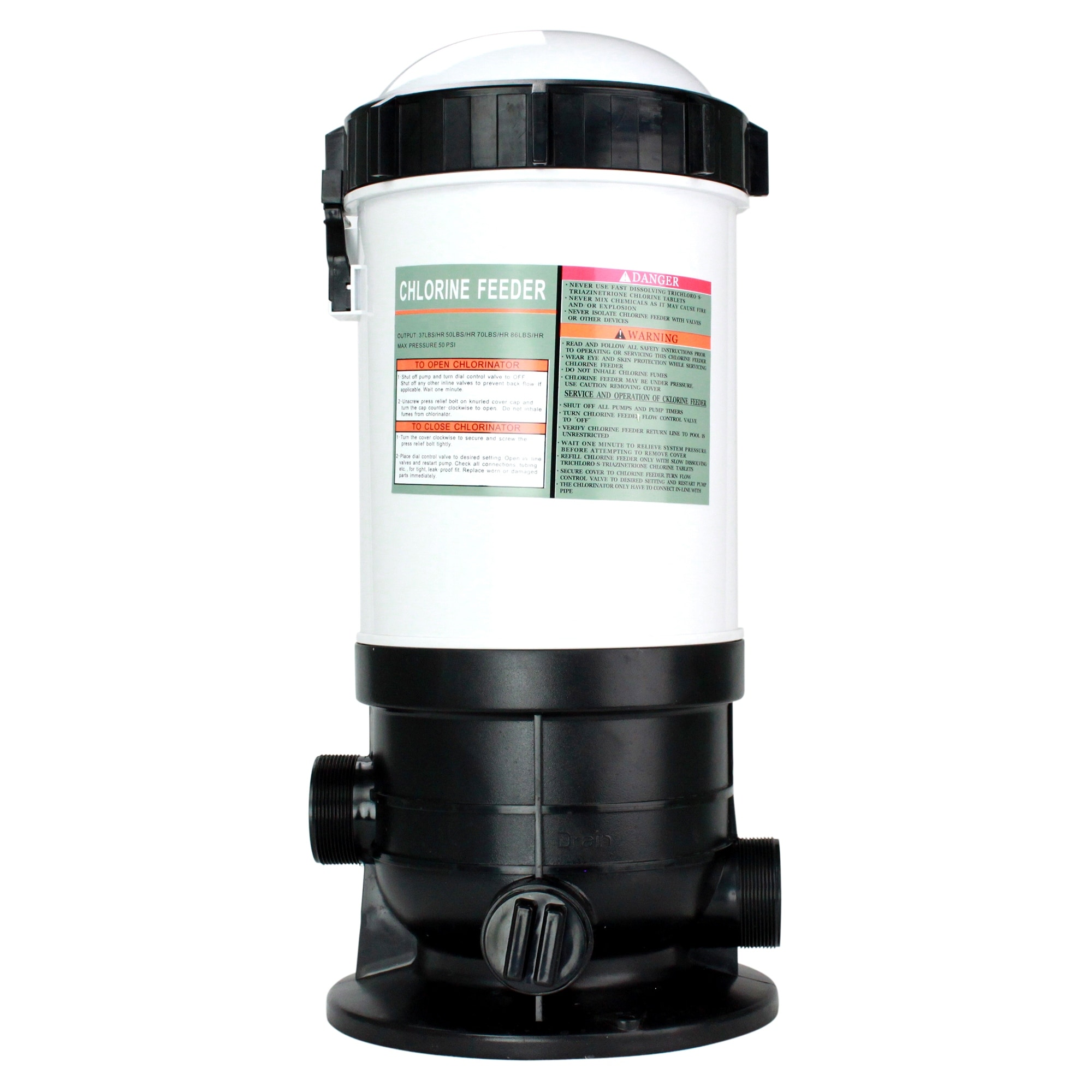 Automatic Off-Line Chlorinator Chemical Feeder 37lb Capacity