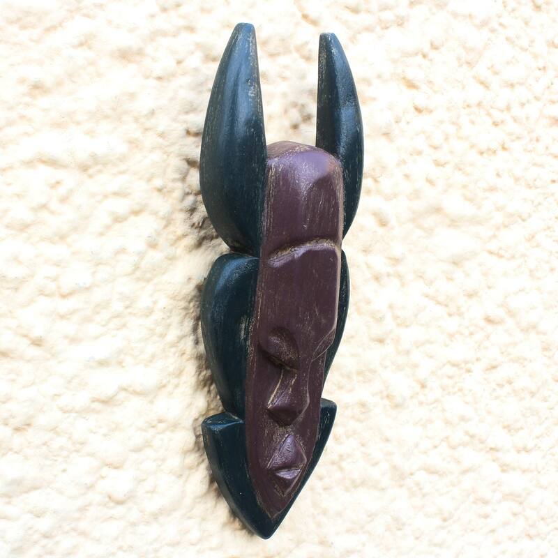 Novica Handmade Akan Ohene Kuma African Wood Mask