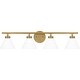 preview thumbnail 1 of 6, Ira 4-Light Weathered Brass Vanity Light|Metallic