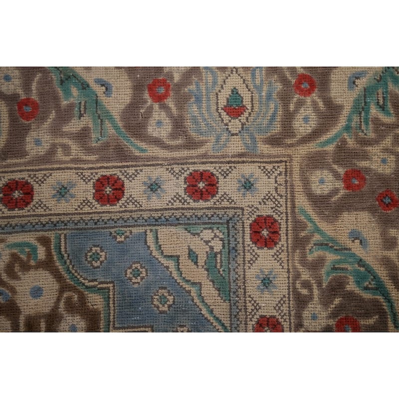Over Dyed Distressed Tabriz Persian Vintage Rug Handmade Wool Carpet - 8'1" x 11'4"