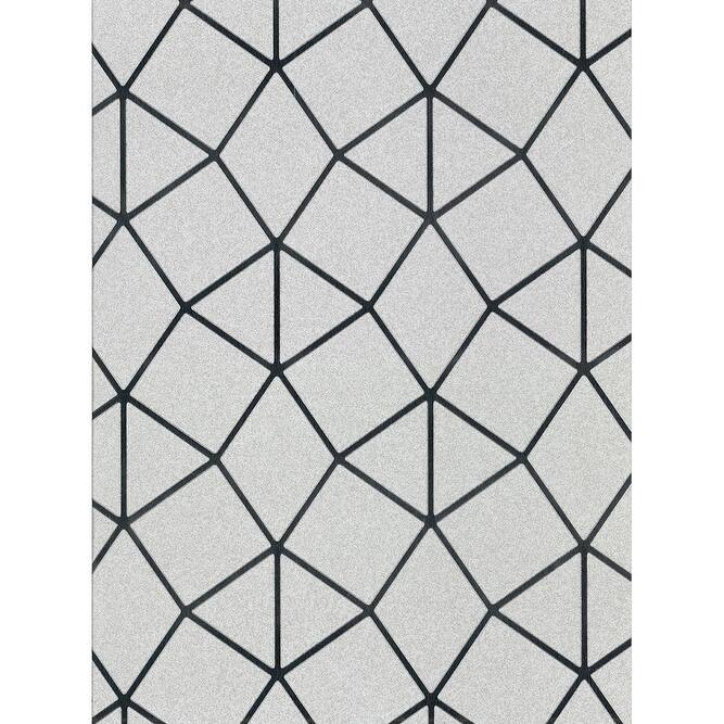Brewster Albion Silver Geometric Wallpaper - 20.5in x 396in x 0.025in