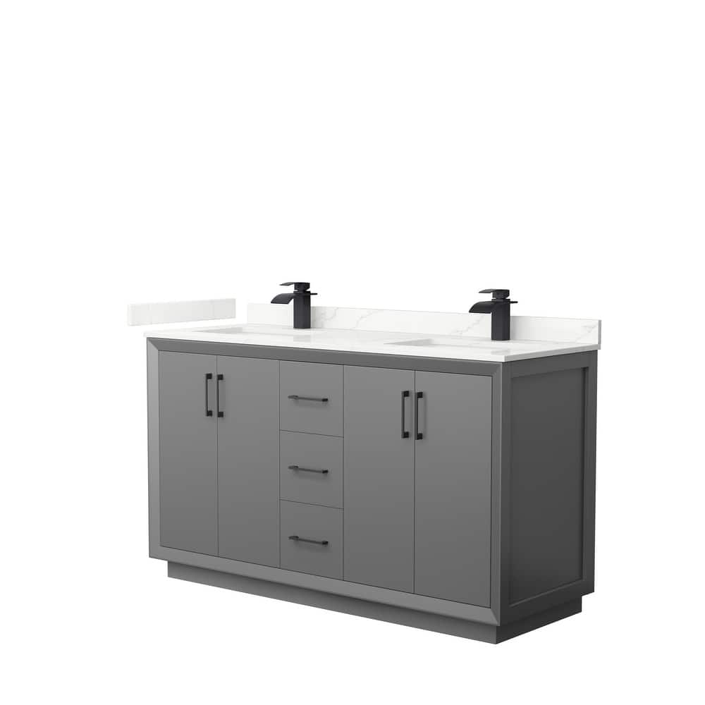 Strada 60-inch Double Vanity, Quartz Top