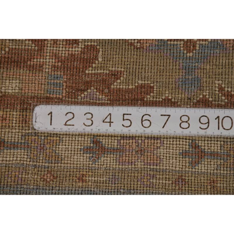 Hand Knotted Oriental 100% Wool Carpet Transitional All-Over Navy Blue & Blues Oushak Area Rug - 13' 11'' X 9' 9''