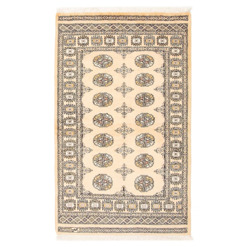 ECARPETGALLERY Hand-knotted Peshawar Bokhara Beige Wool Rug - 3'2 x 5'1 - 3'2 x 5'1 - Beige