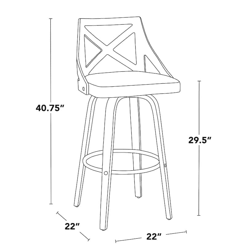 The Gray Barn Charlotte 30" Fixed-Height Bar Stool with Bent Wood Legs (Set of 2)