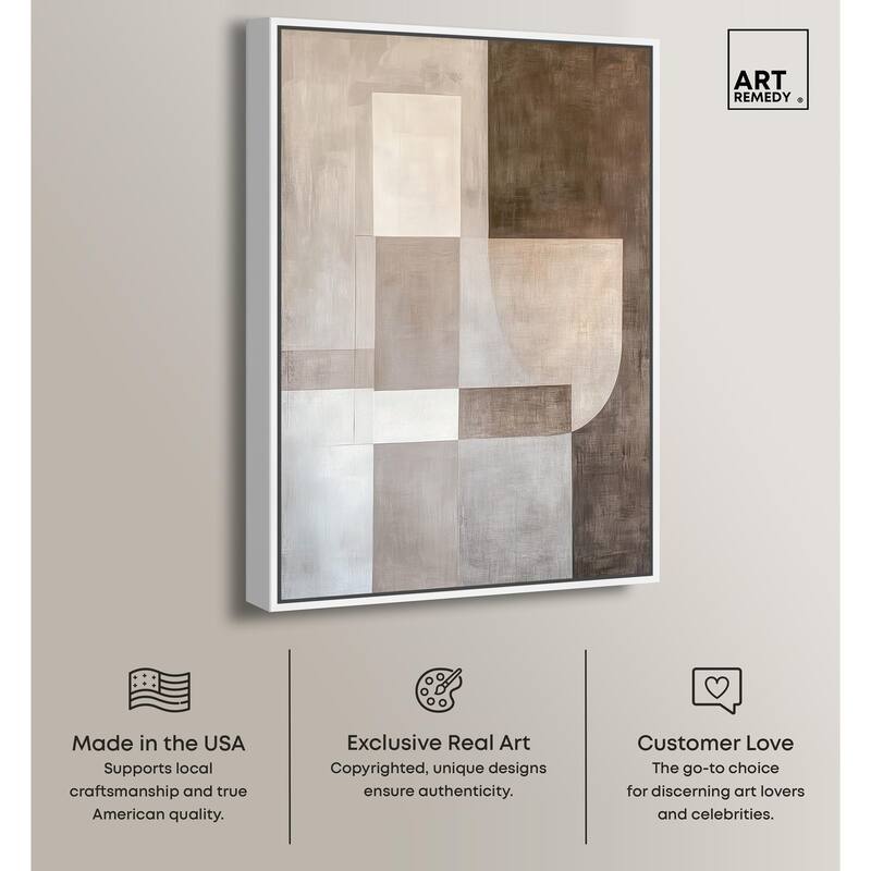 Neutral Tone Blocks I Canvas by Art Remedy
