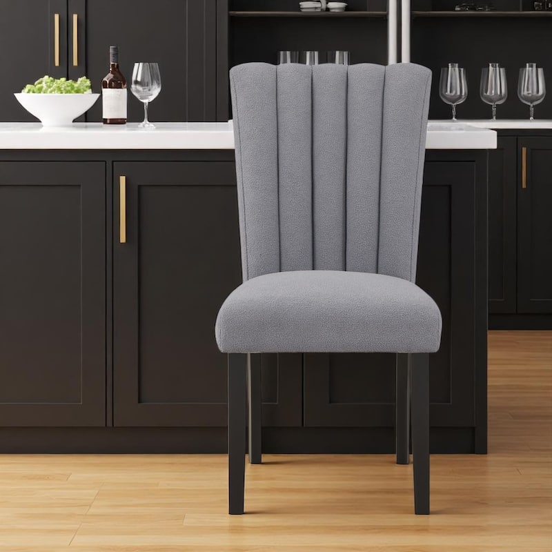 HomeRoots 26" Gray and Black Wood and Fabric Counter Height Bar Chair - Counter Height - Gray - Single