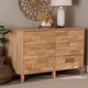 preview thumbnail 2 of 9, Hosea Japandi Carved Honeycomb Natural 6-Drawer Dresser