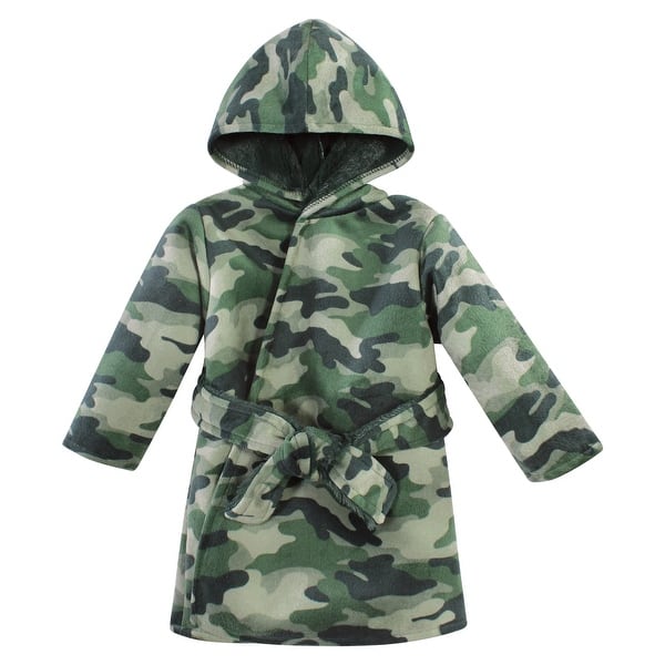 slide 1 of 1, Hudson Baby Mink with Faux Fur Lining Pool and Beach Robe Cover-ups, Camo 0-6 Months - Camo