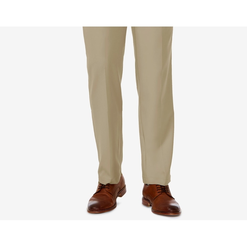 green emerald velvet dress Haggar 4-Way Stretch Dress Pants - Check Glen Plaid, Flat Front in Dark Grey