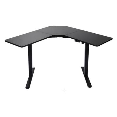 L-Shaped Electric Standing Desk, 48 Inches Height Adjustable Corner Desk,Black