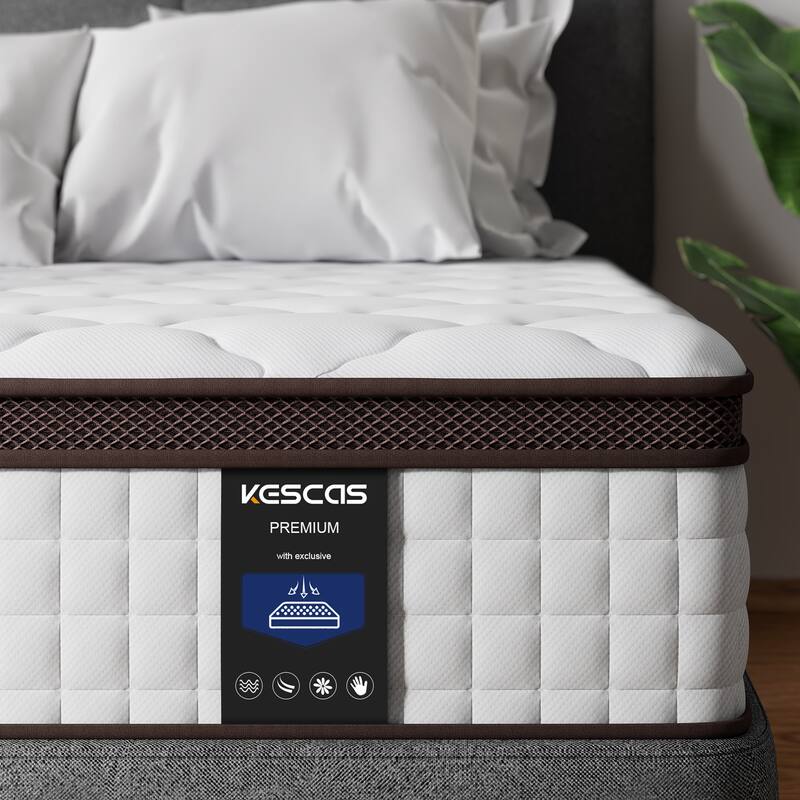 Queen Size Mattress, Kescas 10 Inch Memory Foam Hybrid Mattress - Twin