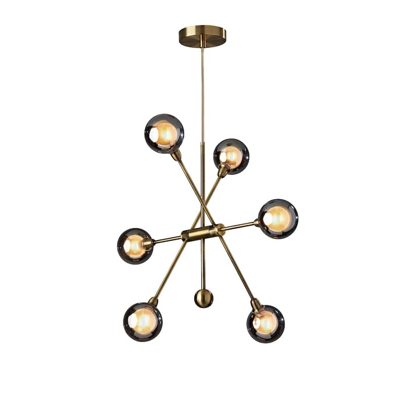 Starling Antique Brass 6 Light LED Chandelier