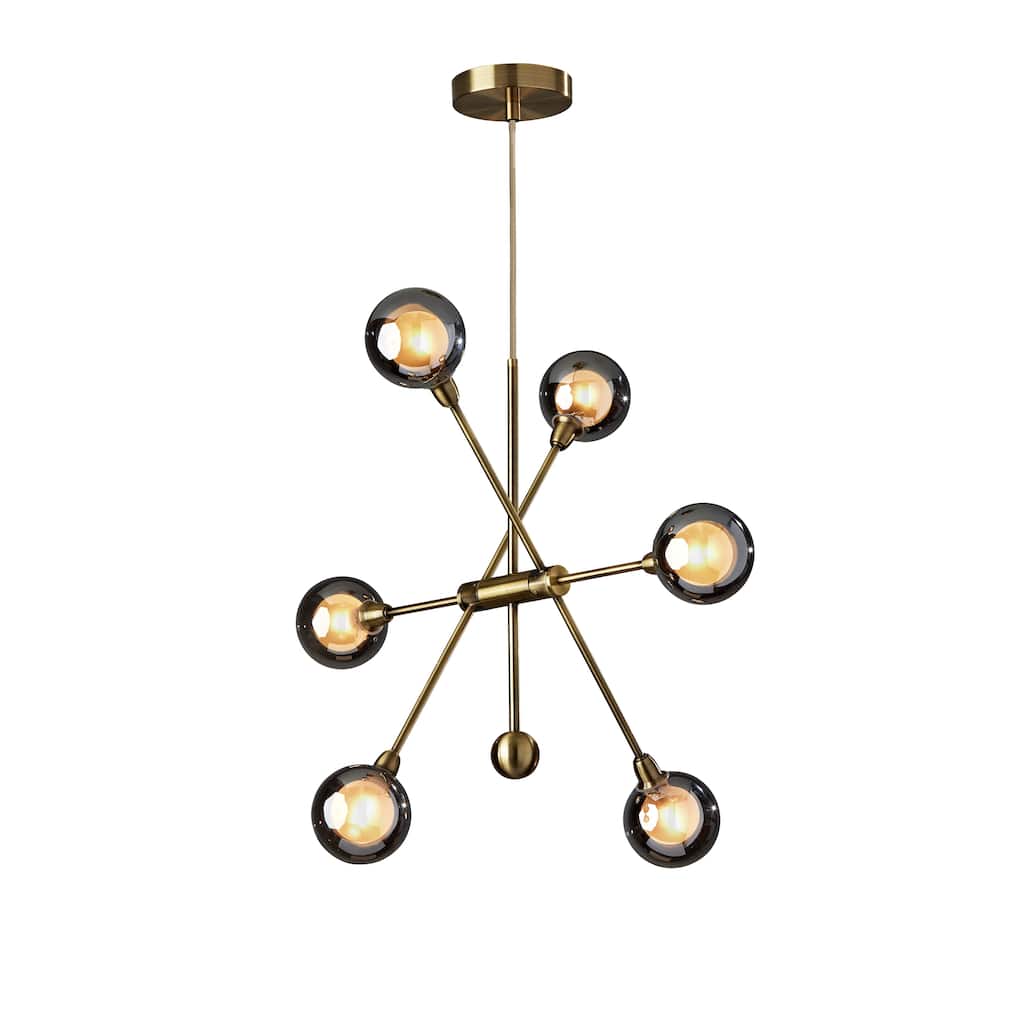 Starling Antique Brass 6 Light LED Chandelier