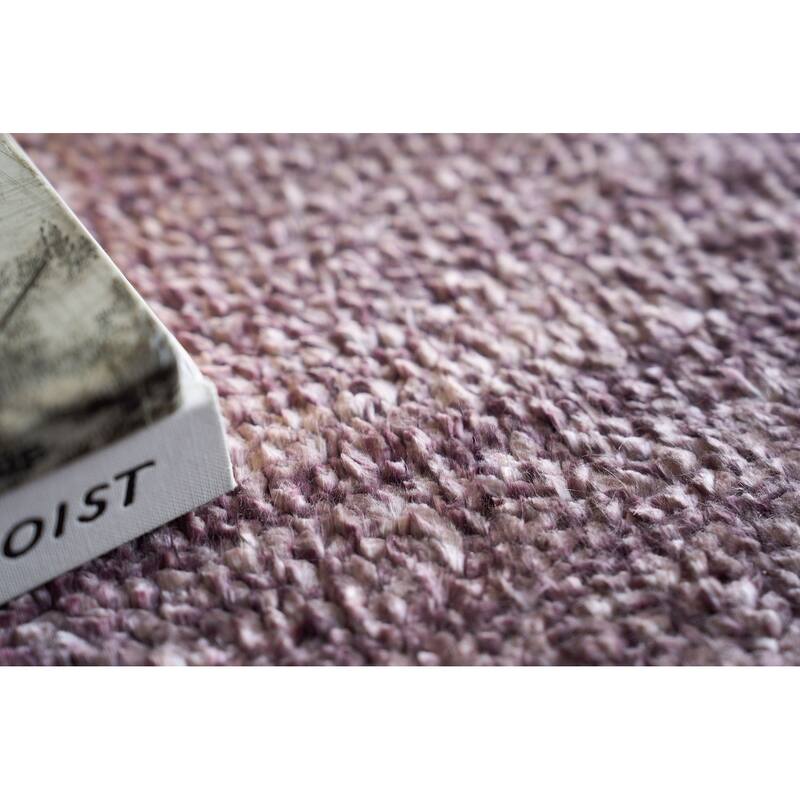 Exquisite Rugs Plush Hand-Knotted Bamboo Silk/New Zealand Wool Deep Mauve Area Rug