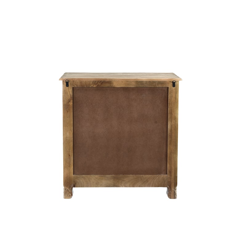 Florence Floral Carved Wood 3-Drawer Nightstand