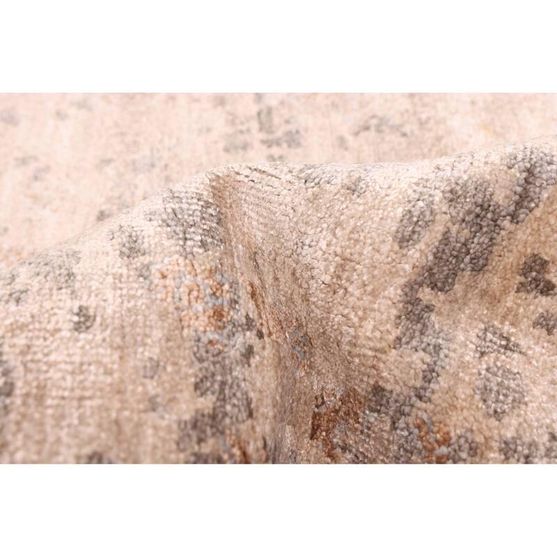 ECARPETGALLERY Hand-knotted Legacy Tan Silk Rug - 5'5 x 7'6