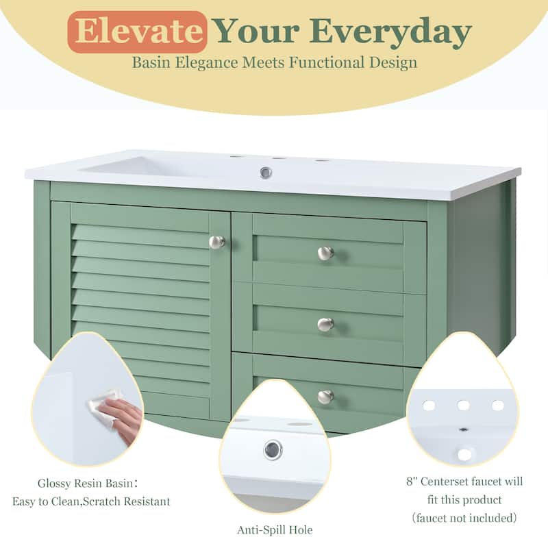 Bathroom Storage Cabinet Vanity with 2 Drawers and shelf