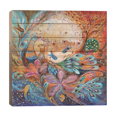 The Walls Of Safed Print On Wood by Elena Kotliarker - Multi-Color