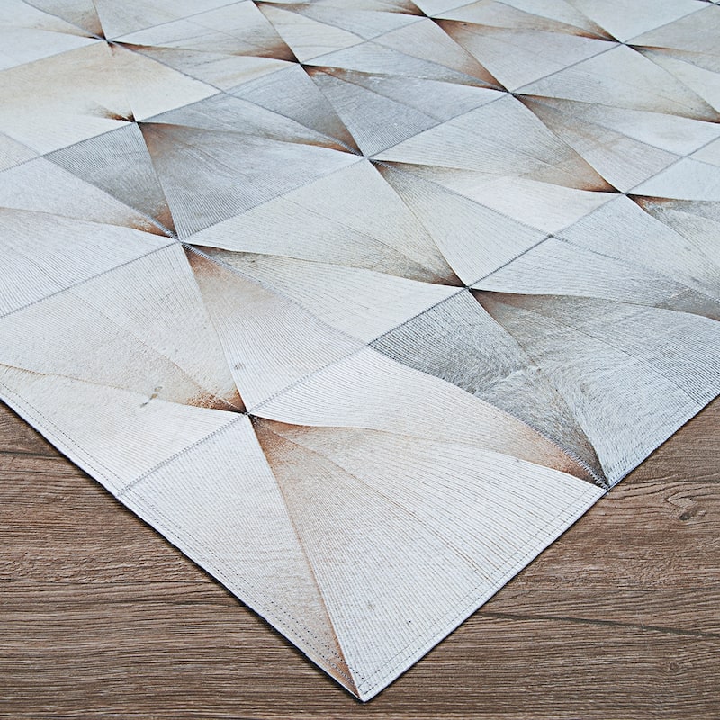 Handmade Vail Prism Cowhide Leather Area Rug