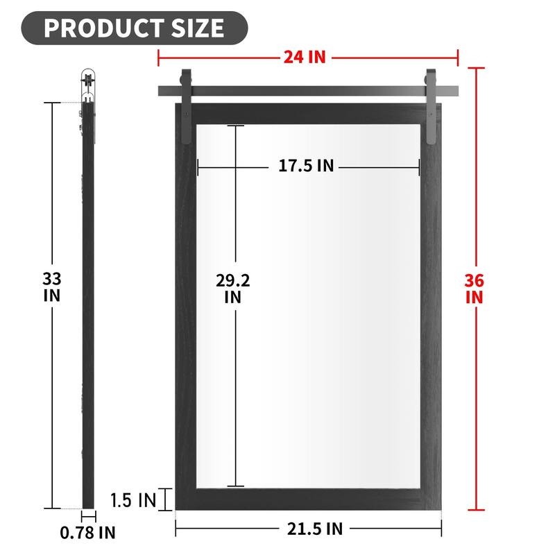 Rural Style Wall Mirrors Farmhouse Bathroom Mirrors Barn Mirror Vanity Mirror with Wood Framed(1 Piece)