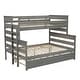 preview thumbnail 12 of 22, Twin over Full Bunk Bed with Twin Size Trundle, Space-saving, Grey