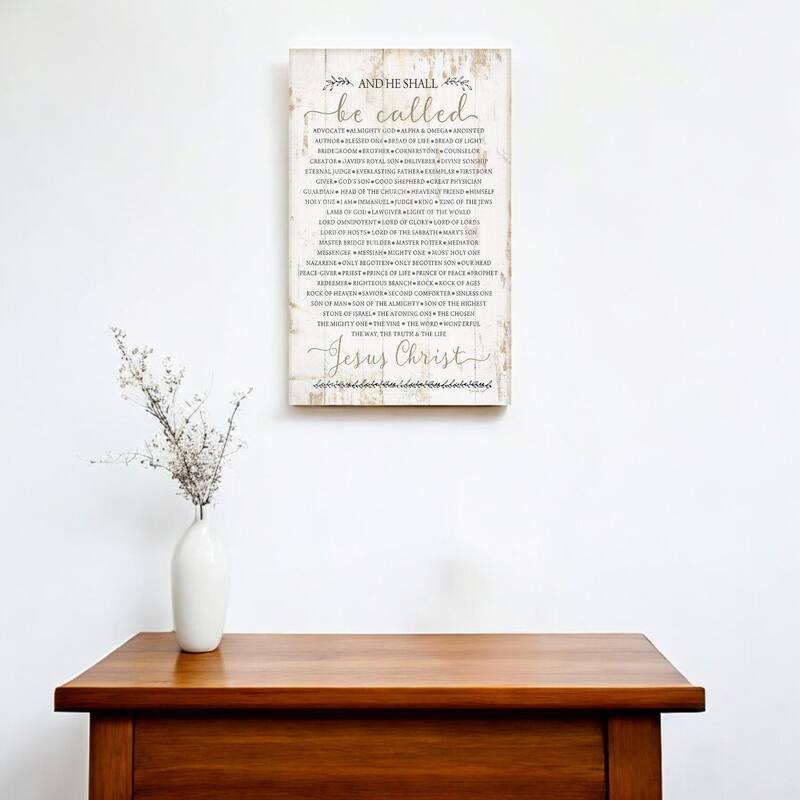 HomeRoots 17" X 11" Brown and White He Shall Religious Solid Wood Wall Decor - White/Brown - 10.5 in. x 17 in.  x 0.75 in.