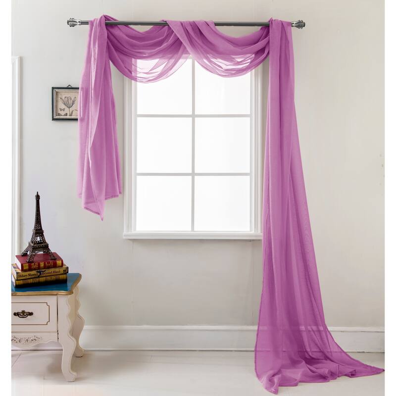 Celine Solid Sheer Curtain Canopy Bed Wedding Scarf - Lilac