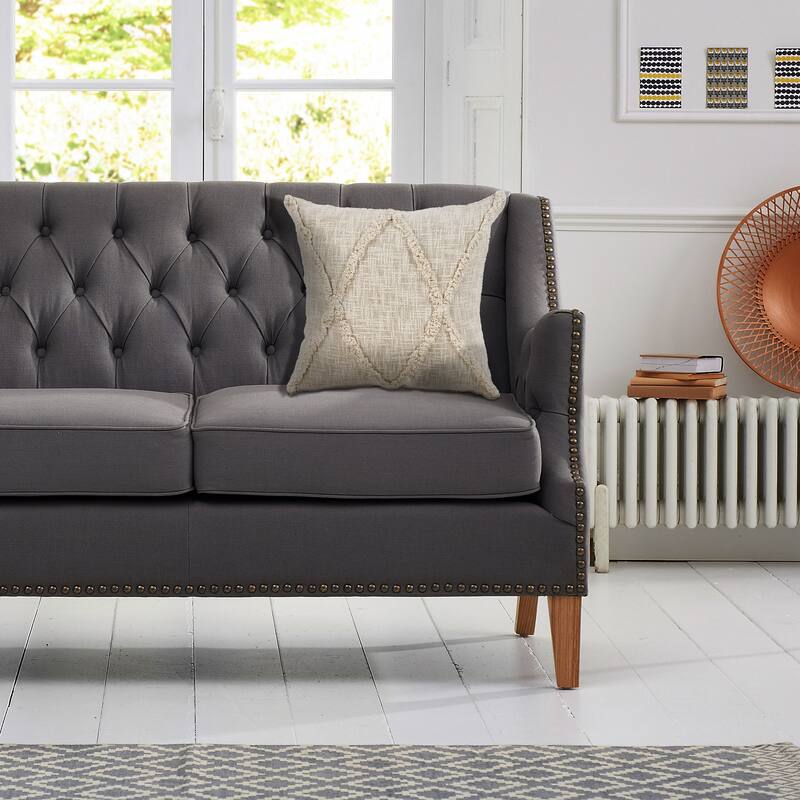 Heartham Set of 4 Contemporary Diamond Cotton Throw Pillow Covers, 20" x 20", 4 PCS (Covers Only) by Sevita