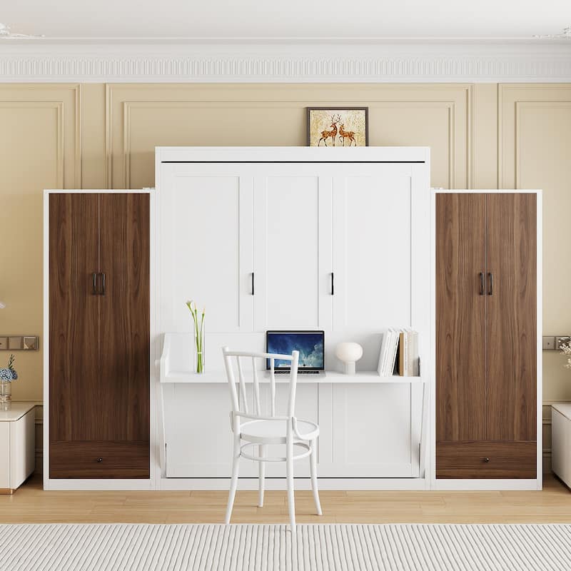 Murphy Bed Wall Bed with Closet ,Drawers and Table
